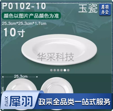 A5密胺仿瓷餐具白色圆盘10寸