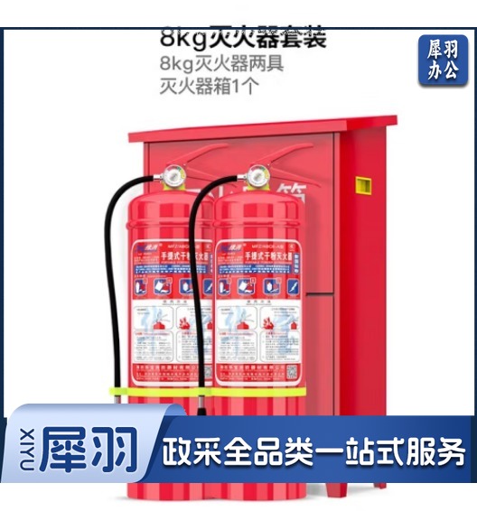 绿消 8公斤干粉灭火器2具+灭火器箱组合 消防商用灭火器套装