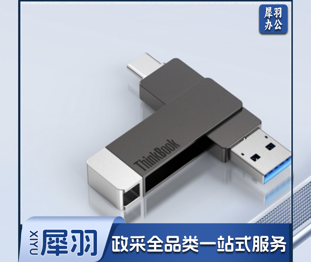 联想Thinkbook 高速双接口U盘 Type-c/USB3.1手机电脑两用u盘金属商务办公优盘 BU100【手机电脑两用u盘】 256GB