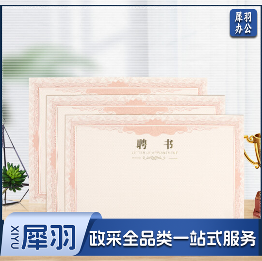 12K 聘书内芯 荣誉证书内芯  (十张起订)