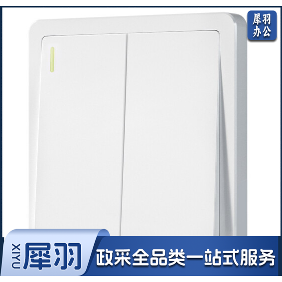 西门子(SIEMENS)开关插座 二开单控带荧光开关面板致典 雅白色