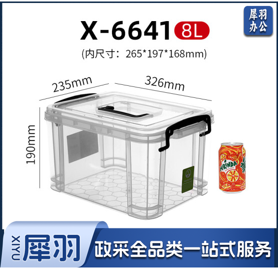 整理箱塑料透明有盖小号储蓄储物收纳箱子(长42*宽29*高25)