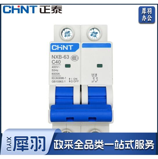 正泰(CHNT)家用空气开关 过载空气开关 NXB-63 2P C40A