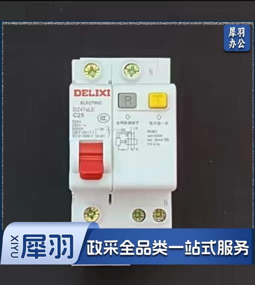 德力西空气开关带漏电保护器DZ47sLE 1P 25A