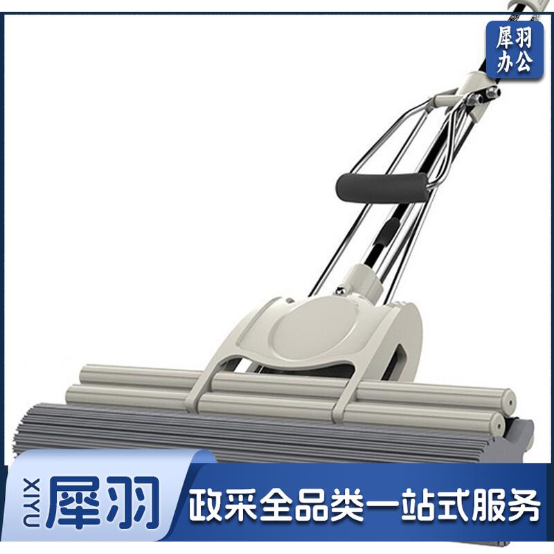 海绵拖把   38cm胶棉拖把   自动挤水式清洁伸缩长杆工具