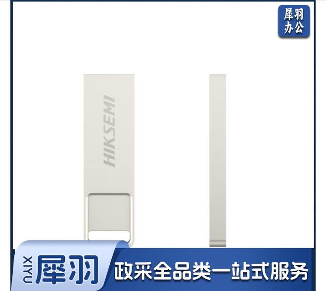 海康威视(HIKVISION) 4GB USB2.0 招标金属U盘X301刀锋银色 一体封装防尘防水 电脑车载投标优盘