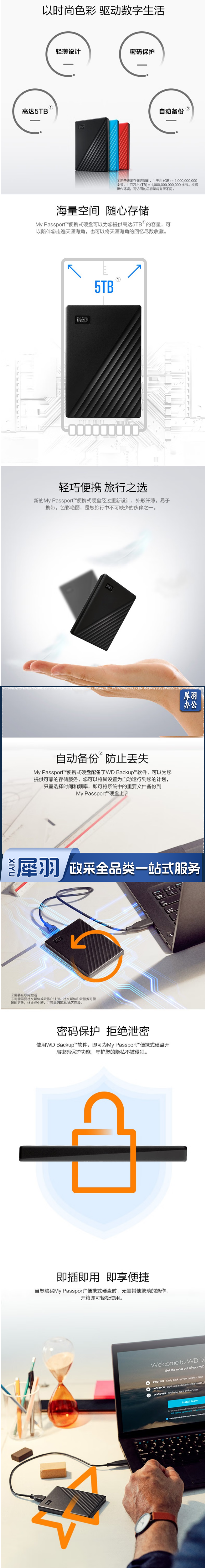 WD西部数据移动硬盘1t2t4t5tb电脑mac手机械固态ssd高速游戏存储 4T 蓝色 官方标配防.png