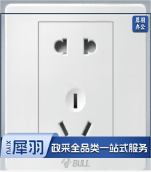 白色公牛五孔插座
