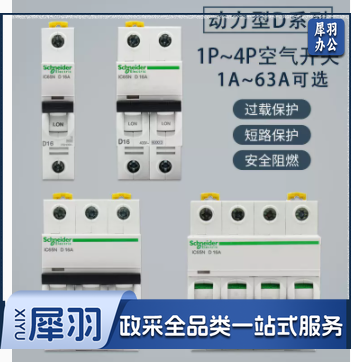 施耐德空气开关A9断路器IC65N空开2P/6A动力D系列
