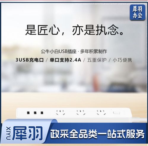 公牛（BULL）新国标USB插座 插线板/插排/排插/ 3usb接口  3孔带保护门 GN-B403U