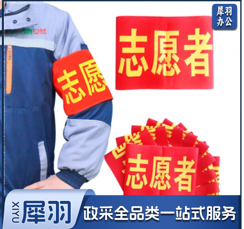 袖标 志愿者袖标 10个装带别针 安全员袖套 治安巡逻 值勤肩带 执勤袖标标牌 礼仪带 标志 10个起售 定制内容联系客服