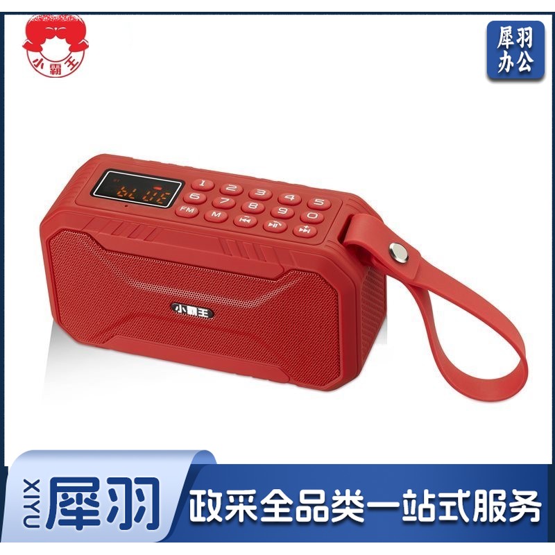 小霸王 D100蓝牙音箱迷你低音炮带收音机户外便携式插卡U盘广场舞小音响 红色