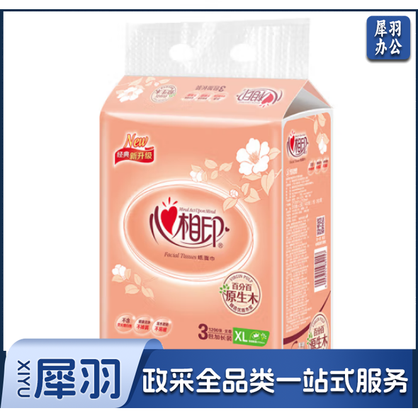 心相印抽纸200抽双层经典面巾纸抽纸210*210mm大尺寸XL码纸巾卫生纸DT200 抽纸3包/提（CX202309221050055908）