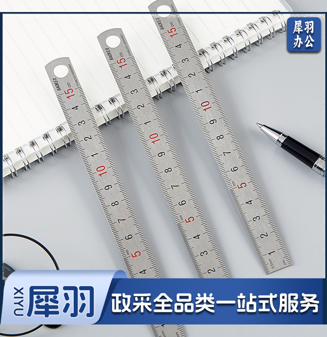 直尺/尺子 不锈钢尺/钢尺 20cm 1把装-