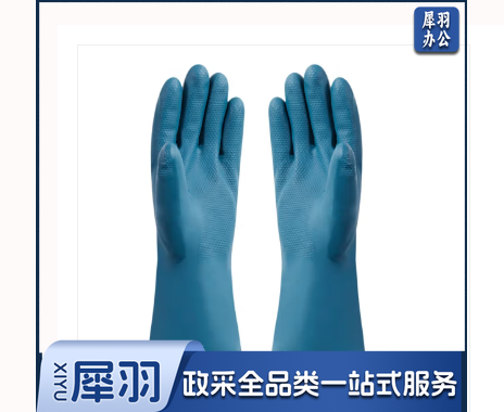 加绒保暖手套 冬季加长加厚家务PVC手套 洗碗洗衣厨房胶皮手套 1双装