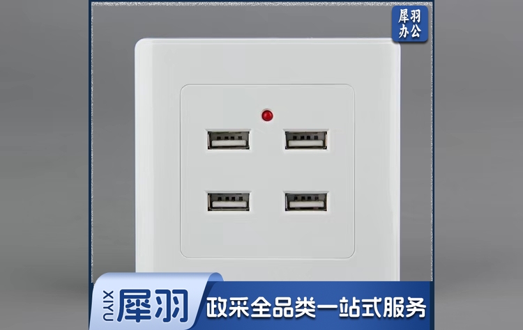 USB开关插座 86型暗装家用白色 USB四孔插座