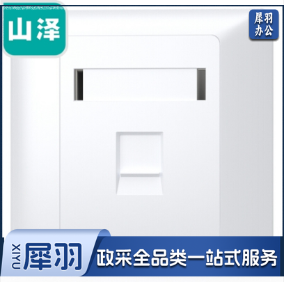 山泽(SAMZHE)电脑插座网口网络面板 适用电话信息模块 通用超五/六/七类模块加厚86型面板 单口WAN-01