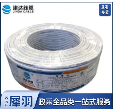 津达 电缆 RVV2*2.5平方 2芯铜芯软电线护套线 百米 白色 2.5平方