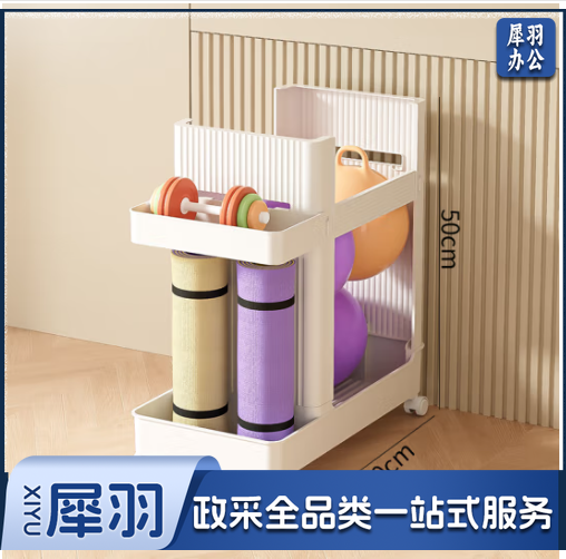 百露瑜伽收纳筐健身器材收纳筒运动器械篮羽毛球架装泡沫轴收纳置物架 运动器材置物架【天使白】