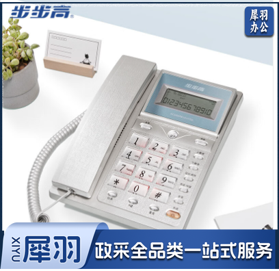 步步高电话机（BBK） 电话机座机 固定电话电话机 办公家用电话机 免电池 60度翻转屏 HCD6101流光银