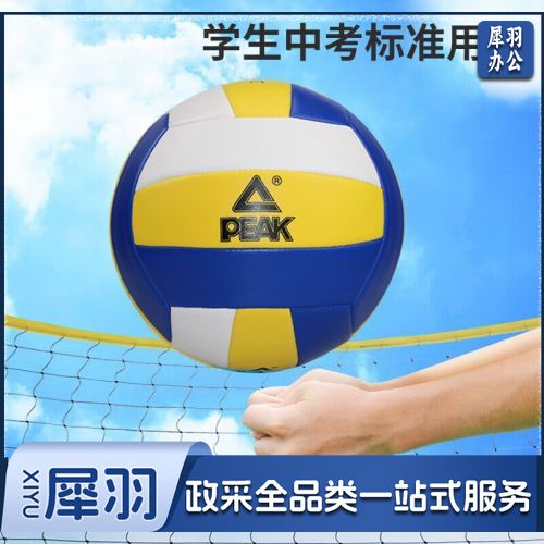 匹克(PEAK)排球中小学生专用排球男女生软式硬排沙滩比赛排球 5号机缝排球 YQ11306 蓝白色