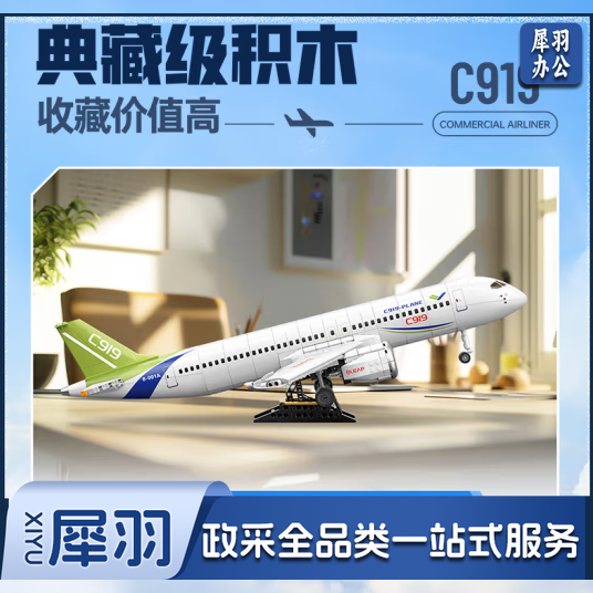 TOP TOY中国积木C919国产大飞机拼装积木 KWJF03151434015876