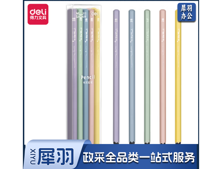 得力（deli）NS724纽赛2B彩色铅笔 六角杆 10支/盒装