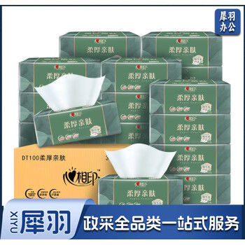 心相印卫生纸DT100 卫生纸柔厚卫生纸三层卫生纸 亲肤卫生纸 3包*6提（100抽/包）
