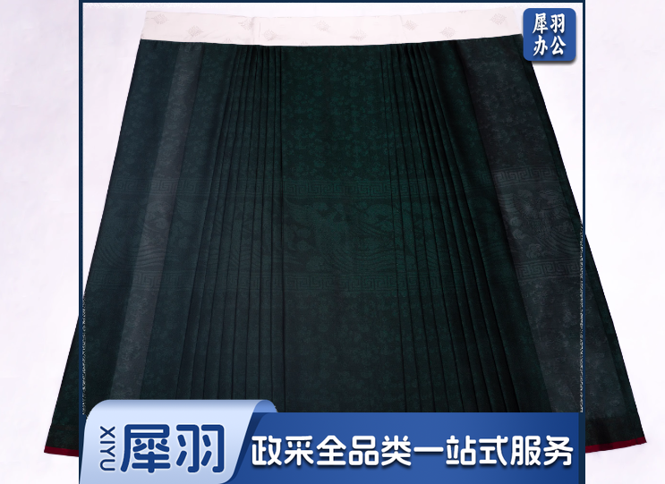 插队绿 仿孔府墨绿凤纹暗花纱马面裙汉服 新版墨绿色面料1定