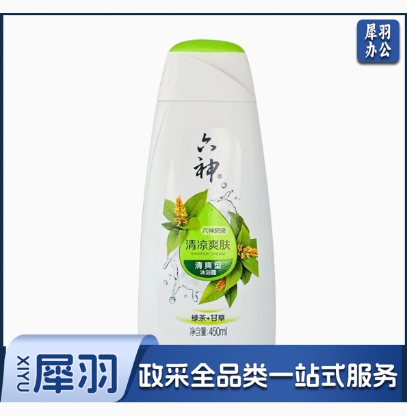 六神清凉爽肤沐浴露 450ml 绿茶+甘草