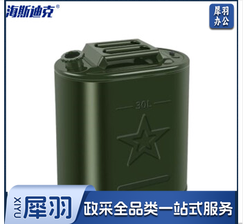 海斯迪克 HKW-157 工业加厚铁皮汽油桶 汽油桶 柴油桶加油壶 汽车备用油箱 立式扁桶30L