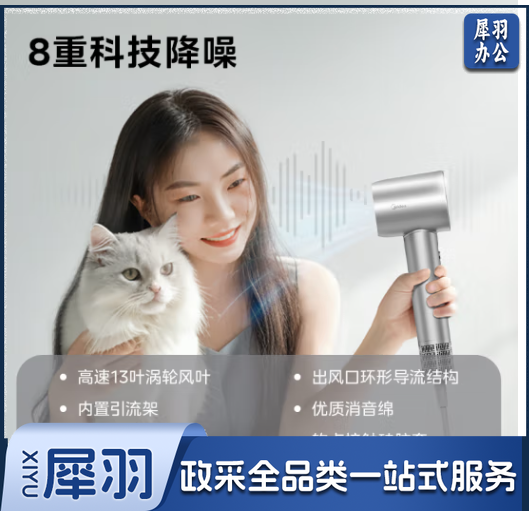 美的(Midea)高速吹风机 家用吹风筒 大风力速干 高浓度等离子护发电吹风 FG208