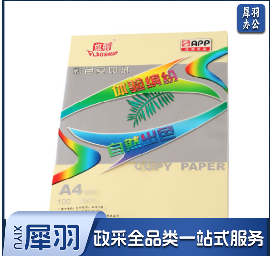 旗舰 彩色 A 4 80G  100页/包 颜色备注