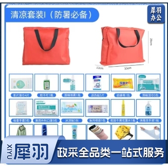 可定制版清凉防暑降温洗发水沐浴露湿巾花露水雨伞冰袖防晒衣蚊不叮套装I款