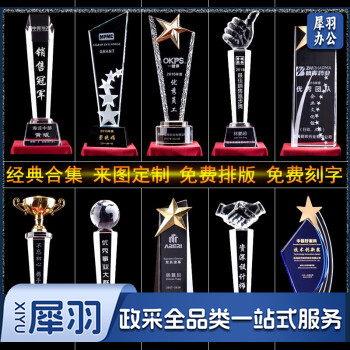 水晶奖杯奖牌23cm