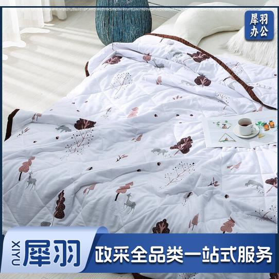 被子家纺 水洗棉空调被夏被单人夏凉被毛巾被夏天薄被芯 五彩树粉 150*200cm