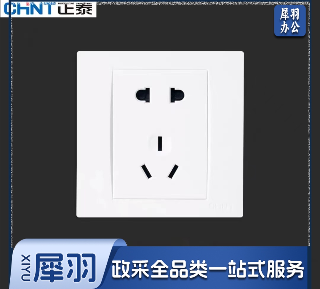 正泰(CHNT)NEW7-Q11100A 正五孔10A插座7Q 86型