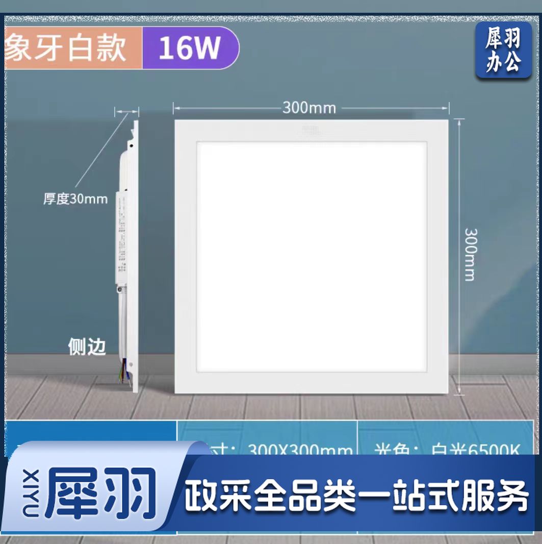 300*300 白光16W 集成吊顶灯led吸顶灯平板灯面板灯厨卫灯