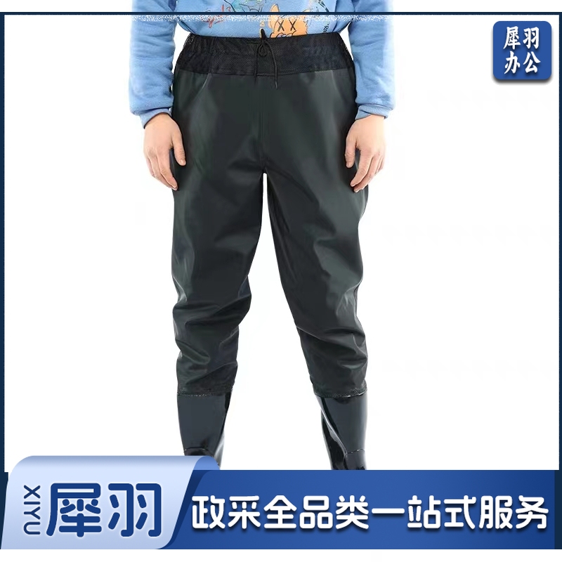 齐腰下水裤耐磨防水半身抓鱼皮皮叉涉水雨裤连体雨鞋裤