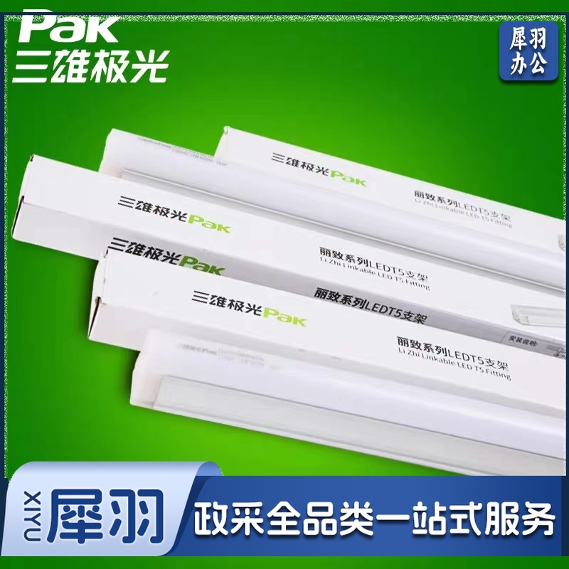 三雄极光 led灯管一体化t5支架无影灯管灯带 led日光灯长条节能灯具套装 16W 1.2米