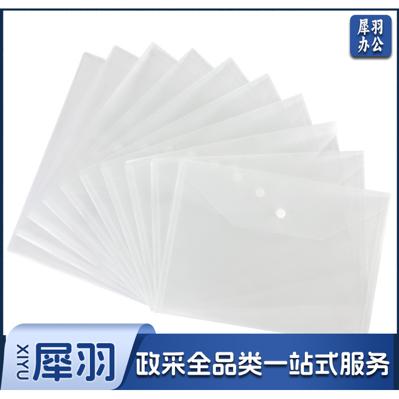 齐心 C310A 防反光 按扣文件袋 (10个/套) A4 透明色