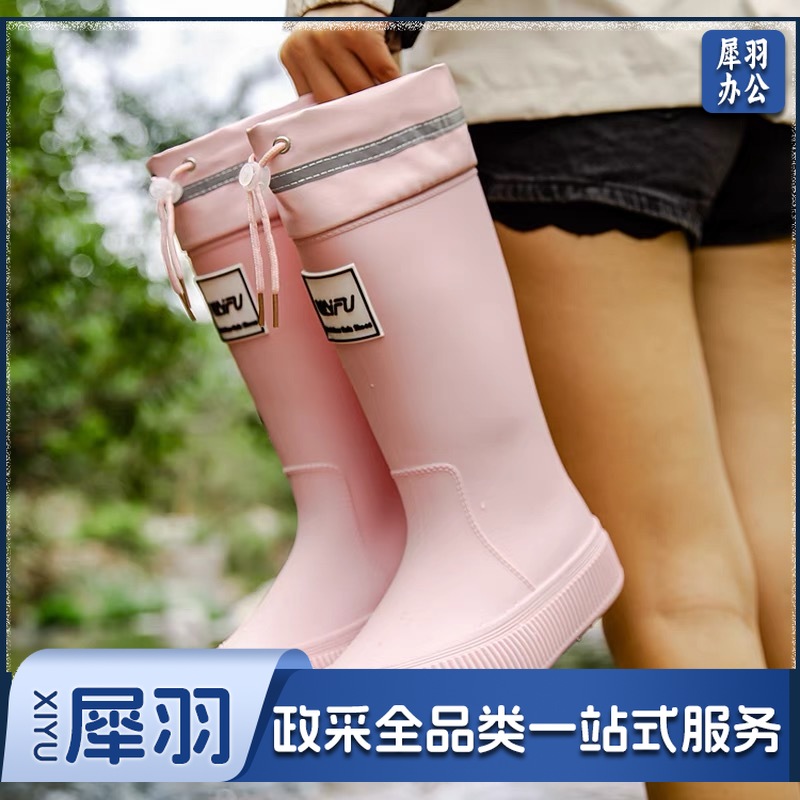 雨鞋女款高筒成人柔软日系时尚水鞋防水防滑加绒轻便耐磨雨靴LFY