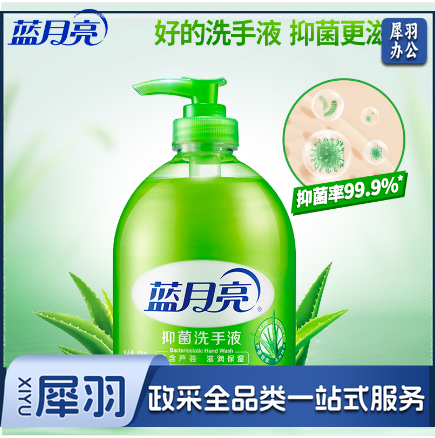 蓝月亮500g洗手液 芦荟抑菌洗手液 500g/瓶 抑菌99.9% 泡沫丰富 12瓶/箱