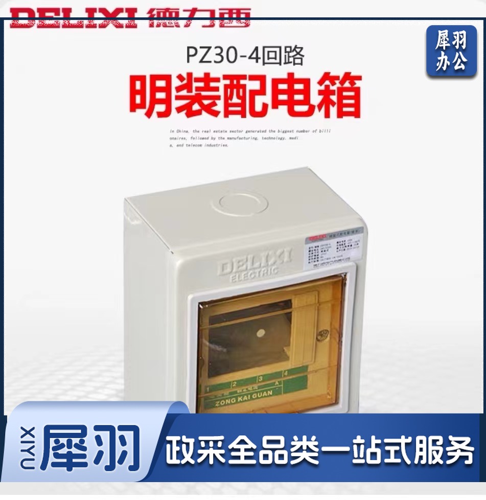 德力西 家用配电箱空开箱电控照明户内强电箱明装PZ30-4回路箱暗装