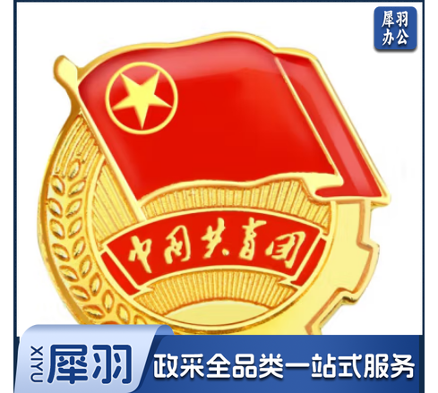 不褪色镀金团徽胸章 标准款团徽 别针款加厚团徽徽章