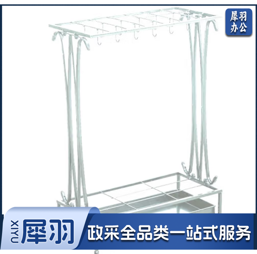 弘工HG-BYS2124雨伞架办公室酒店大堂落地雨具收纳架 白色21孔24钩