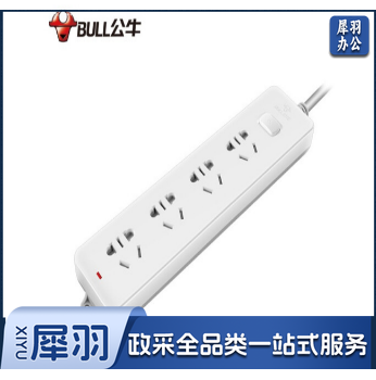 公牛(BULL)GN-410插座 4位总控1.8米