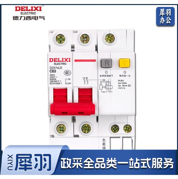 德力西 DZ47sLE 2P C 63A小型漏电断路器