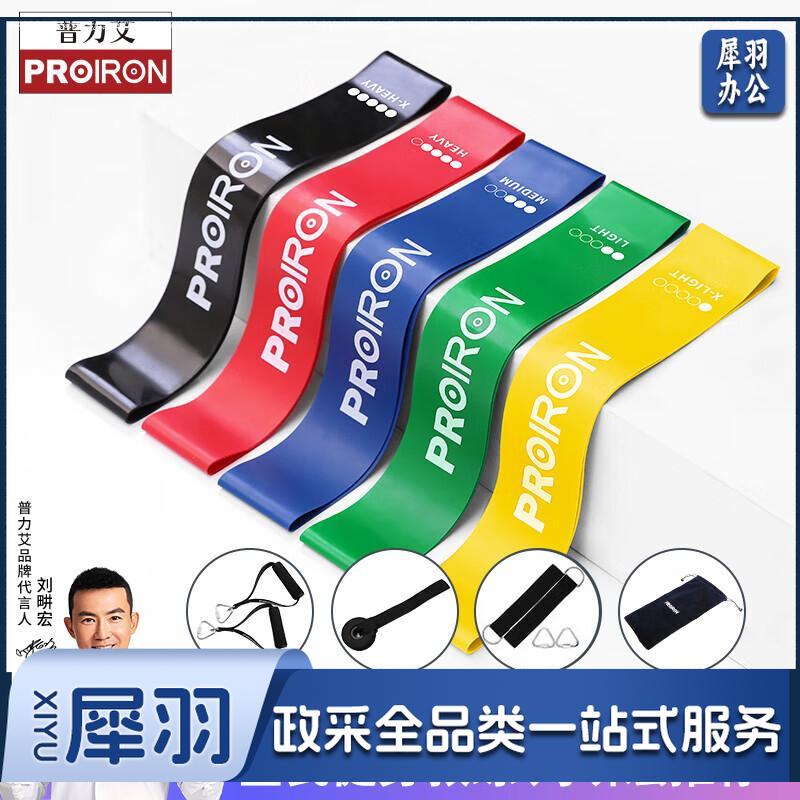 PROIRON普力艾 弹力带 阻力带瑜伽带拉力带训练 10磅-50磅5条12件套装