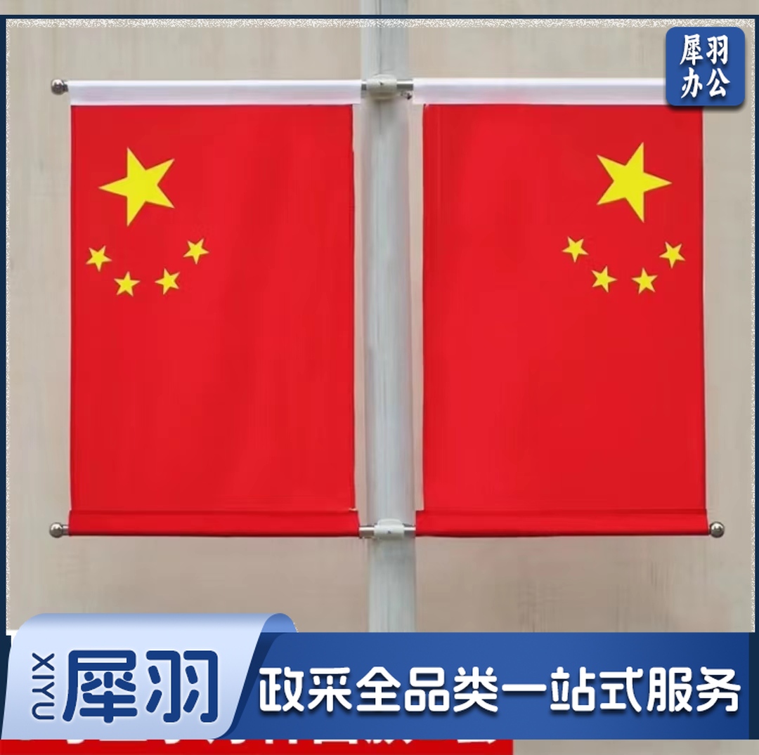 五星红旗国旗户外灯杆工字国旗 5号工字灯杆国旗道旗1套